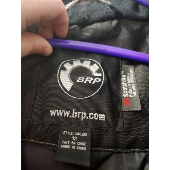 Ski-Doo BRP Youth Size 12 Winter Suit Coat And Pants Black And Yellow Pre-Owned - Picture 5 of 10